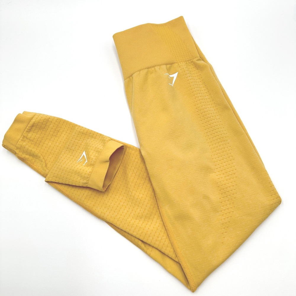 Gymshark Vital Seamless Leggings Womens XS Golden Yellow High Rise Contour Gym
